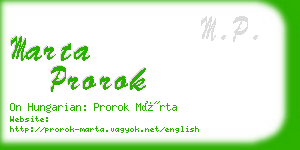 marta prorok business card